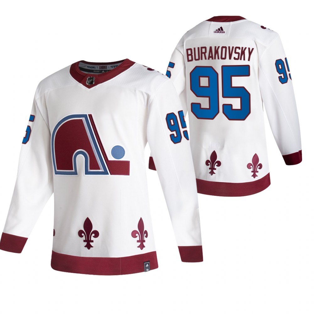 2021 Adidias Colorado Avalanche #95 Andre Burakovsky White Men Reverse Retro Alternate NHL Jersey